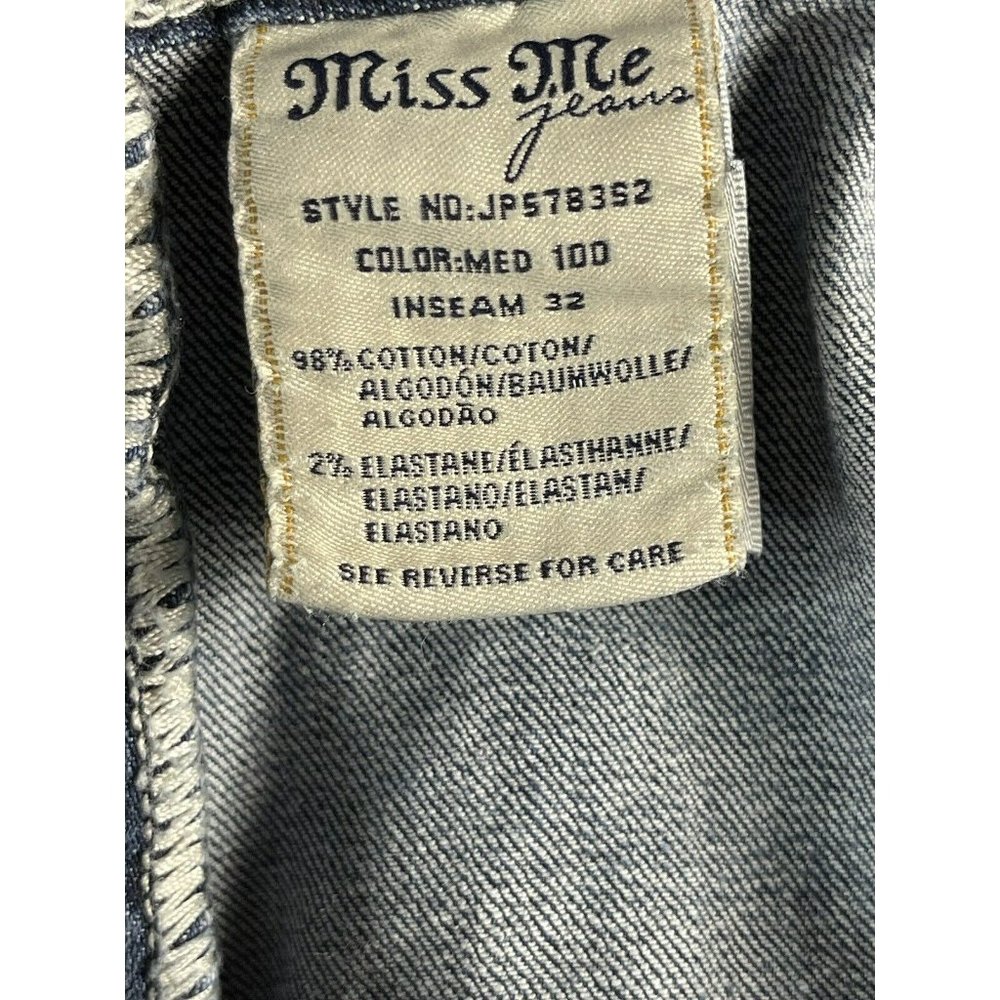 Miss Me Jeans Womens Size 32 Blue Signature Skinny Embellished Denim Ladies Pant - Picture 11 of 12